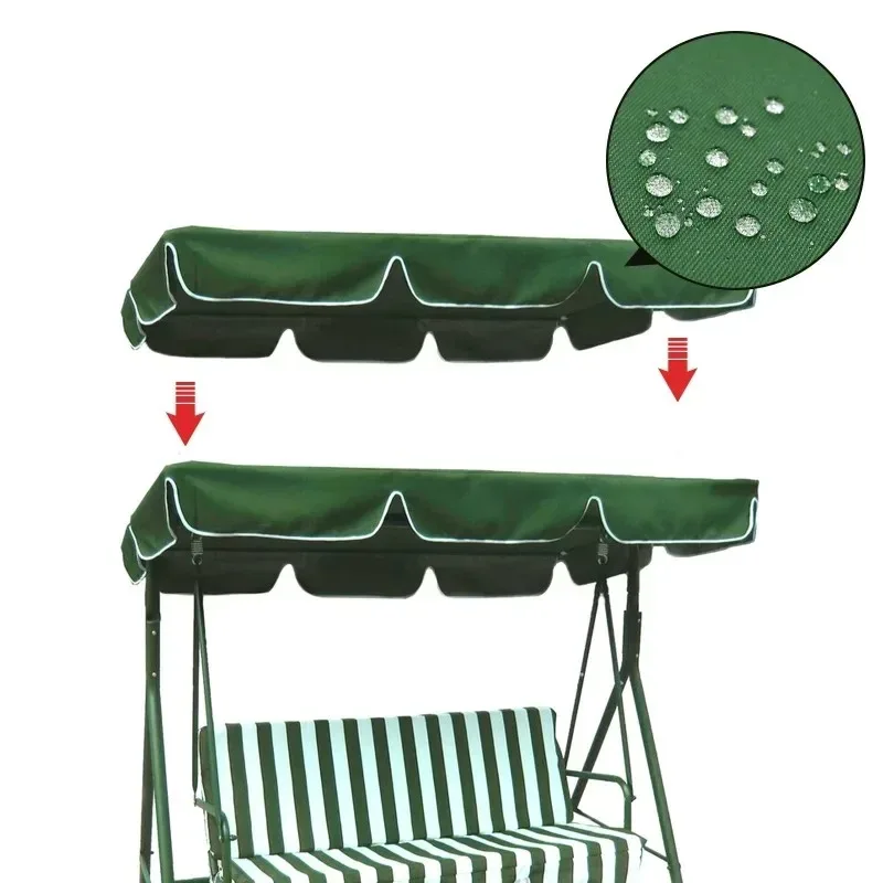 Garden Swing Chair Cover Swing Canopy Replacement Cover 2/3 Seater Waterproof Dustproof Gazebo Canopy Replacement Sunshade Cover 4