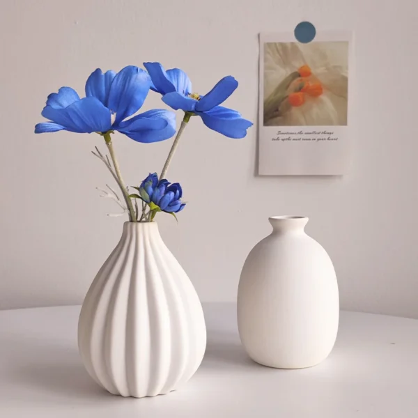 White Nordic Flower Vase Ceramic Vases Room Decor Modern Ceramic Flowers Bottle Plants Flower Pot Home Living Room Decoration 1
