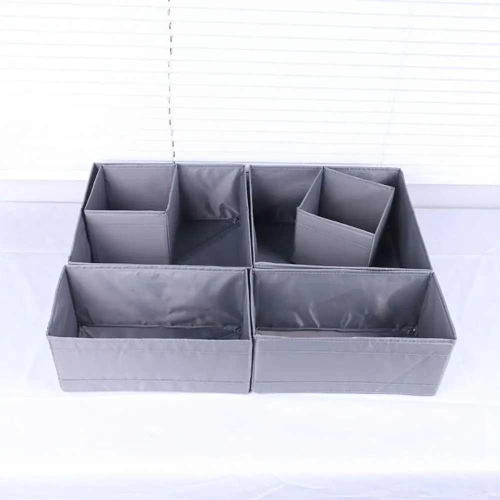 New Fabric Art Closet Organizer Boxes Grey/White/Purple Foldable Closet Organizer Box Storage Cabinets Clothes 2