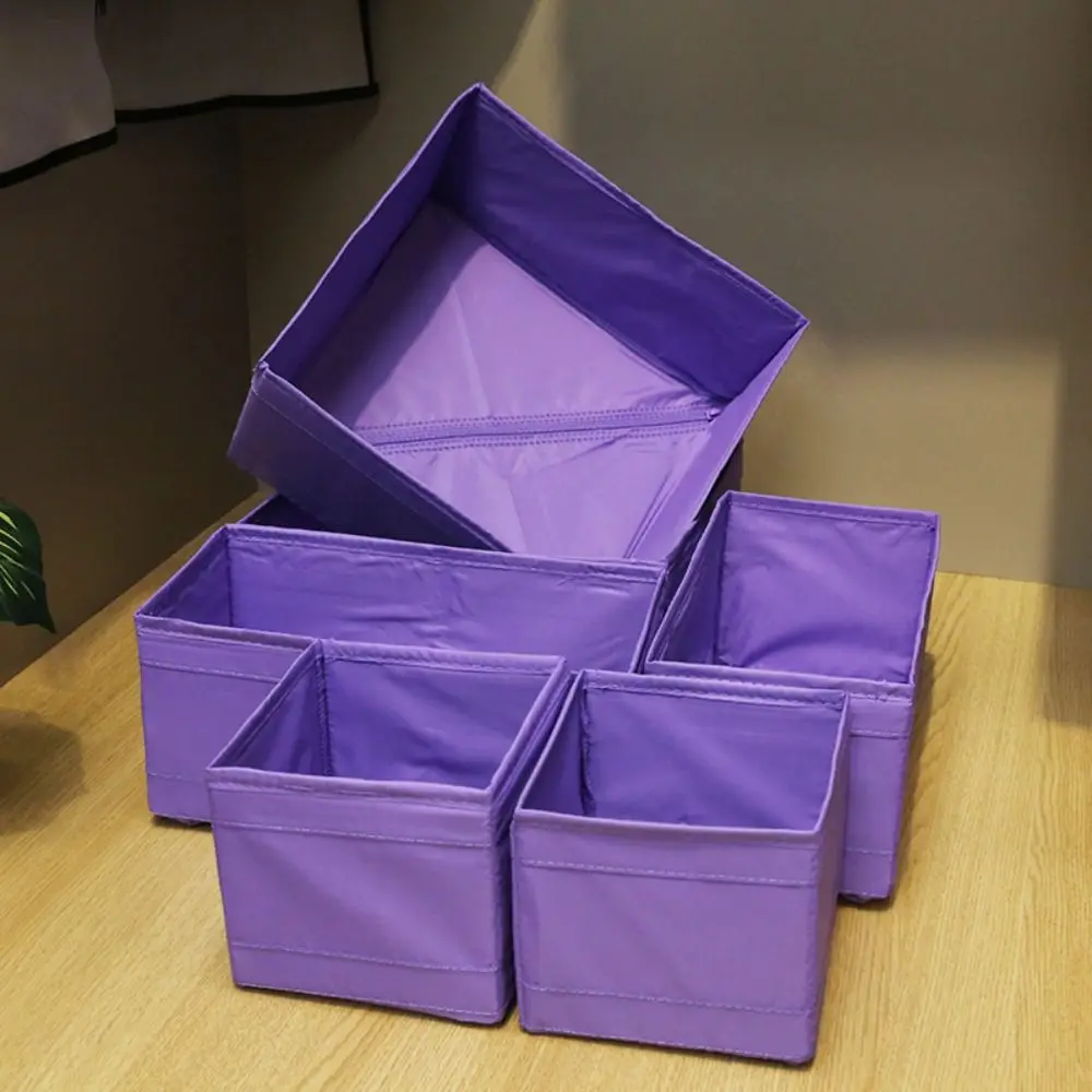 New Fabric Art Closet Organizer Boxes Grey/White/Purple Foldable Closet Organizer Box Storage Cabinets Clothes 5
