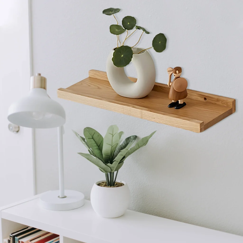 Household Wooden Wall Shelf Floating Wall-Mounted Small Floating Shelf Bedroom Display Storage Rack Bathroom Decor Organizer 1