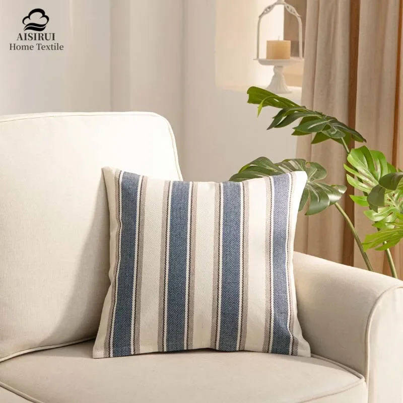 45x45cm Linen Pillow Case Solid Color Pillowcase Sofa Office Chair Lumbar Cushion Cover Waterproof Anti-Dirty Pillow Covers 1pc 1