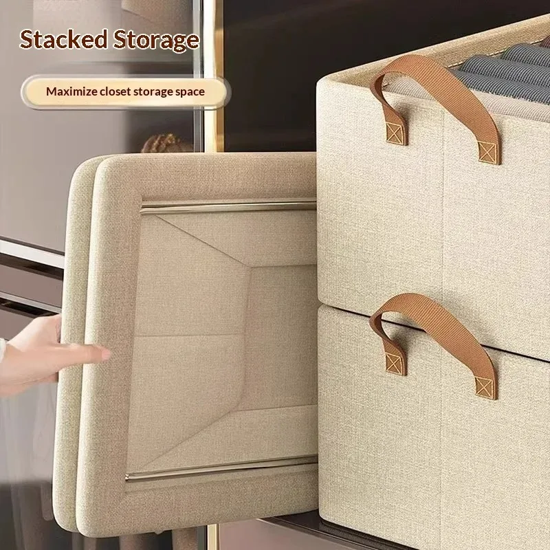 Foldable Fabric Storage Box for Home Use Wardrobe Organizer for Clothes and Pants Layered Storage Solution 3